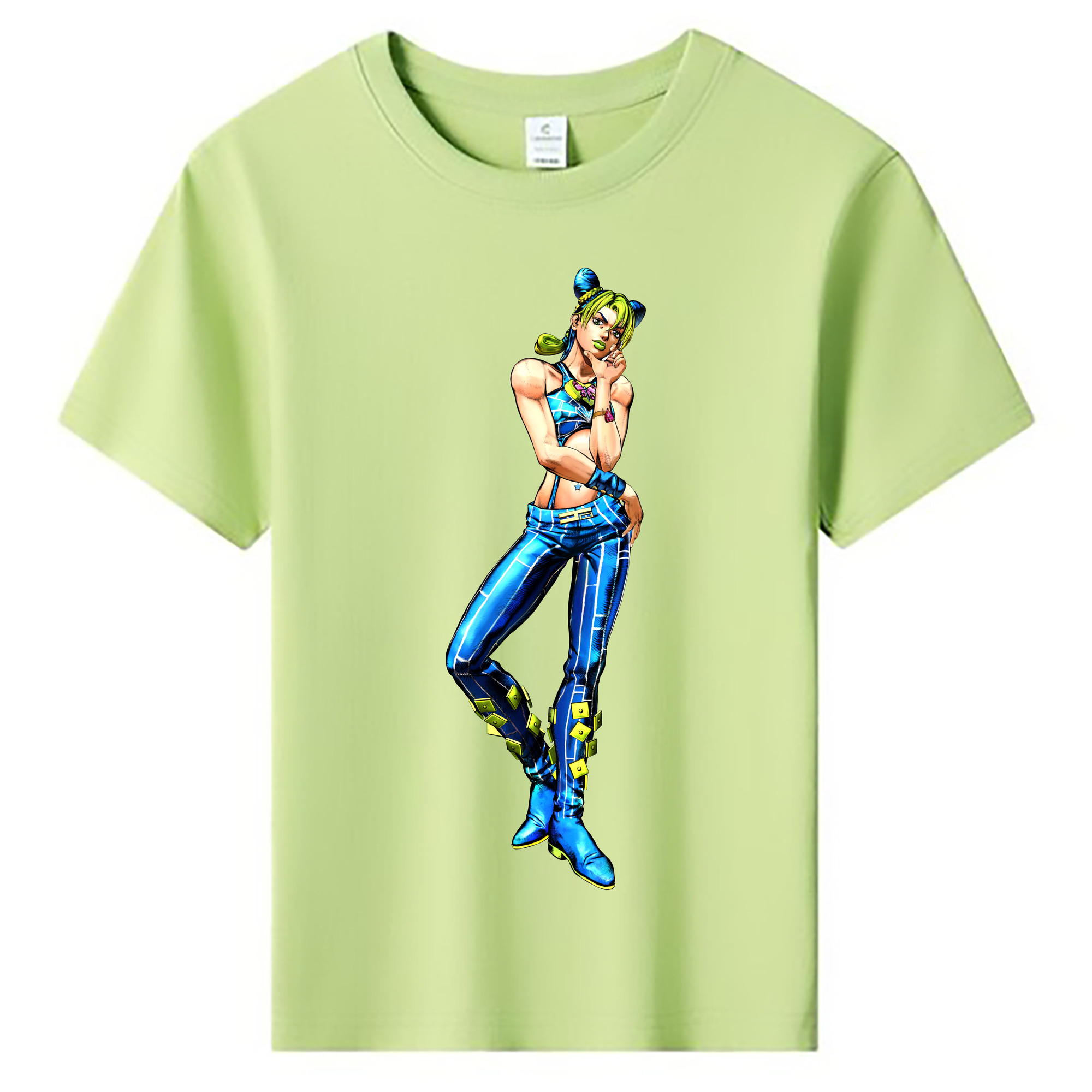 （画像用） "ジョジョの奇妙な冒険 くうじょう ジョリーン JoJo's Bizarre Adventure Jolyne Cujoh " 綿100％キッズTシャツ（フロントプリント）